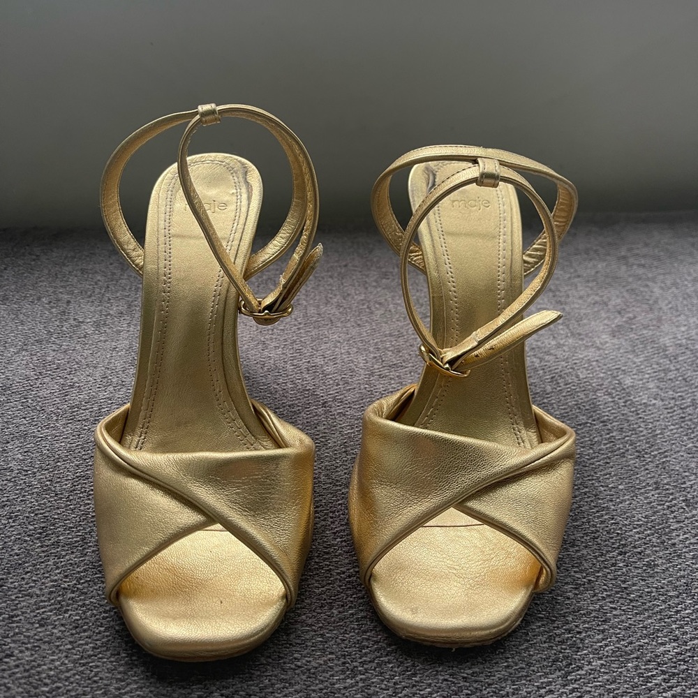 Maje Gold Heels
